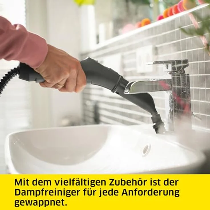 Kärcher Dampfreiniger SC 4 EasyFix Iron, Dampfdruck: 3,5 bar, Aufheizzeit: 4 min., Leistung: 2.000 W, Flächenleistung: 100 m², 2-Tank-System: 0,5 l + 0,8 l, Bodendüse EasyFix, Dampfdruck-Bügeleisen – Bild 4