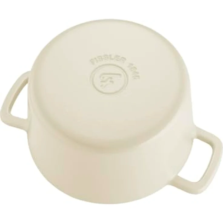 Fissler Moments Collection Gusseisen-Bräter rund (Ø 24 cm), emaillierter Cast-Iron Topf mit AromaStar-Funktion, für Induktion, elfenbeinweiß – Bild 4