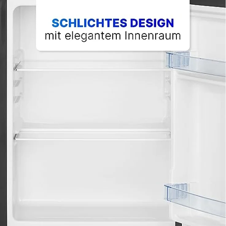 Bomann® Mini Kühlschrank mit 58 Liter Nutzinhalt | Kühlschrank klein mit 2 herausnehmbaren Glasablagen | Mini Fridge mit stufenloser Temperaturregelung u. wechselbarem Türanschlag | KB 7347 schwarz – Bild 3