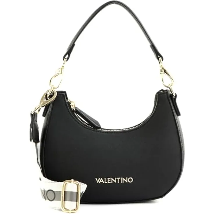 Valentino Bags Zero RE Hobo Bag 305, Schultertasche aus recyceltem Kunstleder in Saffiano-Optik, Schwarz