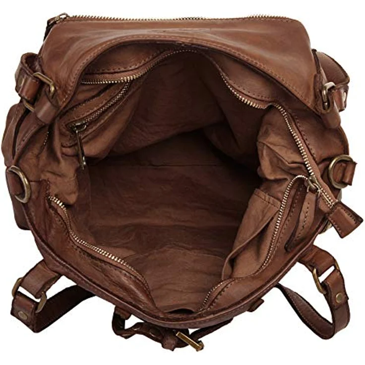 Samantha Look Shopper, echtes Leder, Made in Italy, 26 cm x 33 cm x 12 cm, mit Reißverschluss, abnehmbarer Schultergurt, Nietendetails – Bild 7