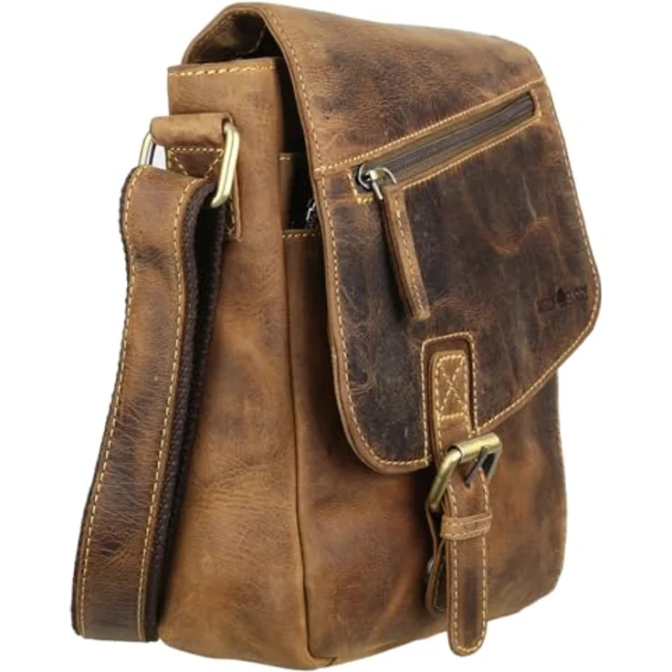 Greenburry Vintage Umhängetasche Leder, 26 cm x 10 cm x 25 cm, braun, 100% Leder – Bild 2
