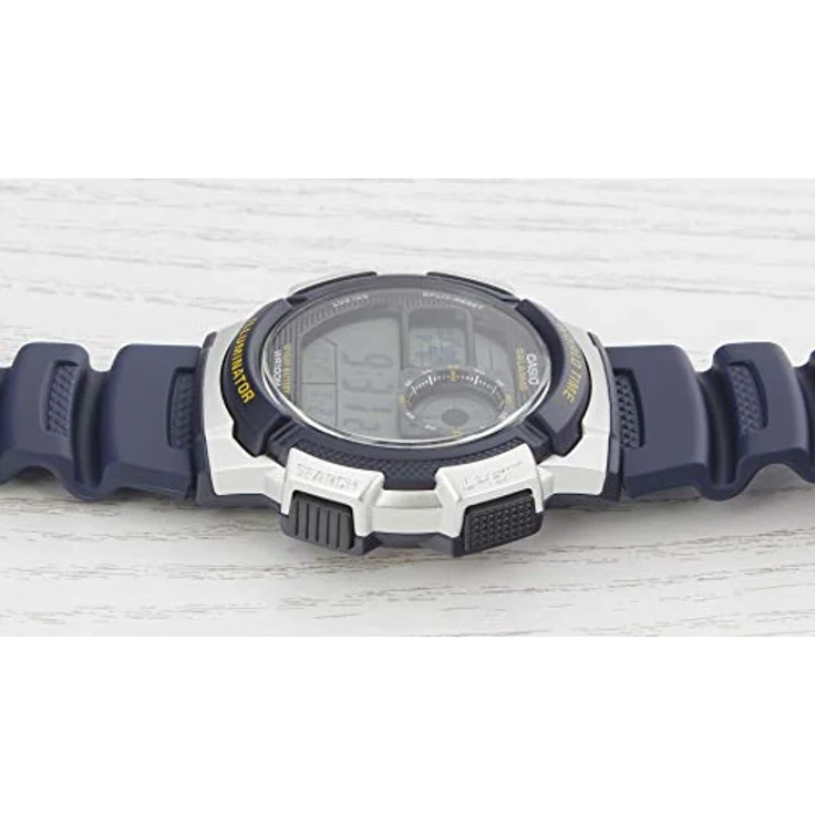 Casio AE-1000W-2AVEF, Herren-Armbanduhr Digital Quarz mit Weltzeit, Stoppfunktion, LED Licht, wasserdicht bis 10 Bar, blau – Bild 3