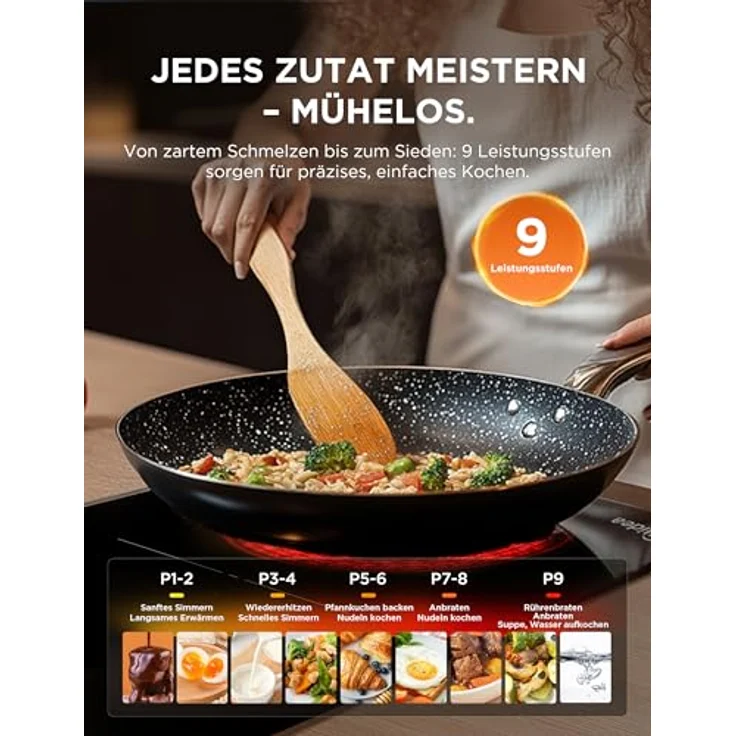 MIDEA Glaskeramikkochfeld 2-Zonen mit Berührungssteuerung, 3000 W Leistung, Kindersicherung und automatischer Abschaltung – Bild 2