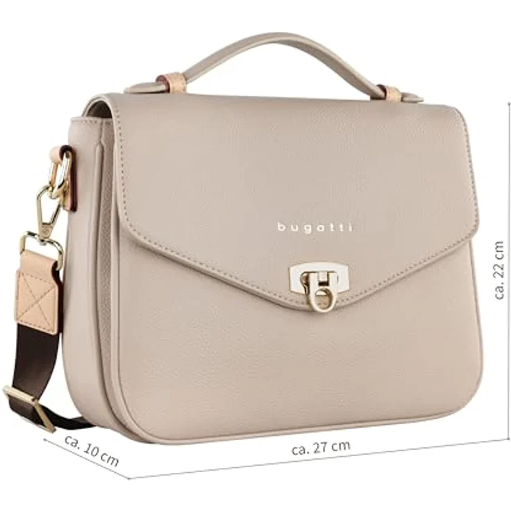 Bugatti Bodybag Ella Classic Bag, Crossbody Bag aus hochwertigem Kunstleder in Nude, 25 x 11 x 20 cm – Bild 2