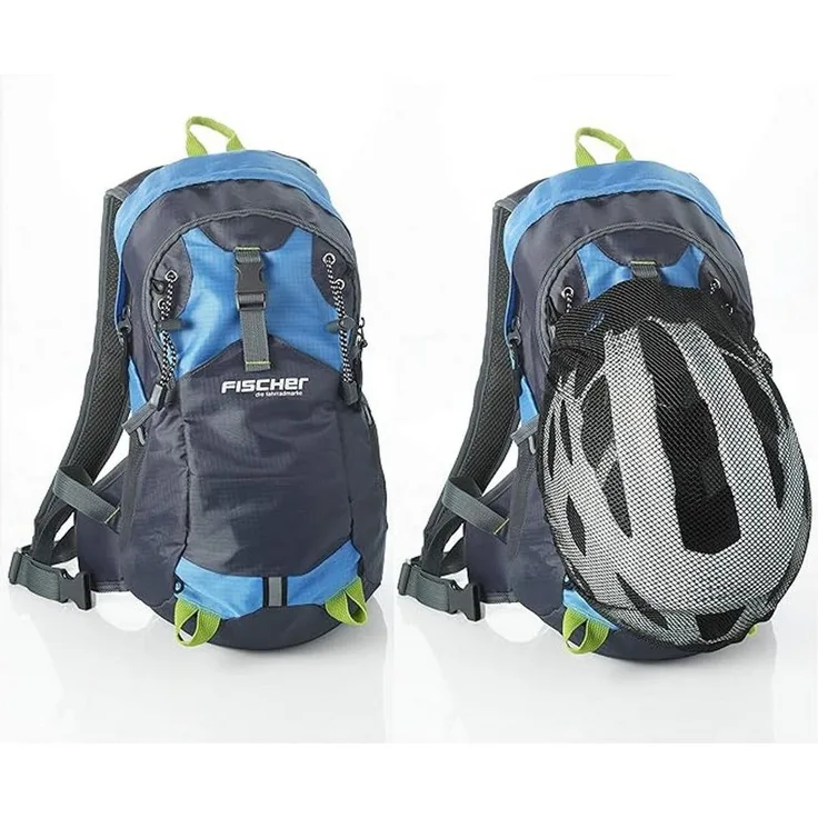 FISCHER Fahrrad Sportrucksack Rucksack 15L, Helmnetz, Regencover, ergonomisches Tragesystem, Hüftgurt, schwarz