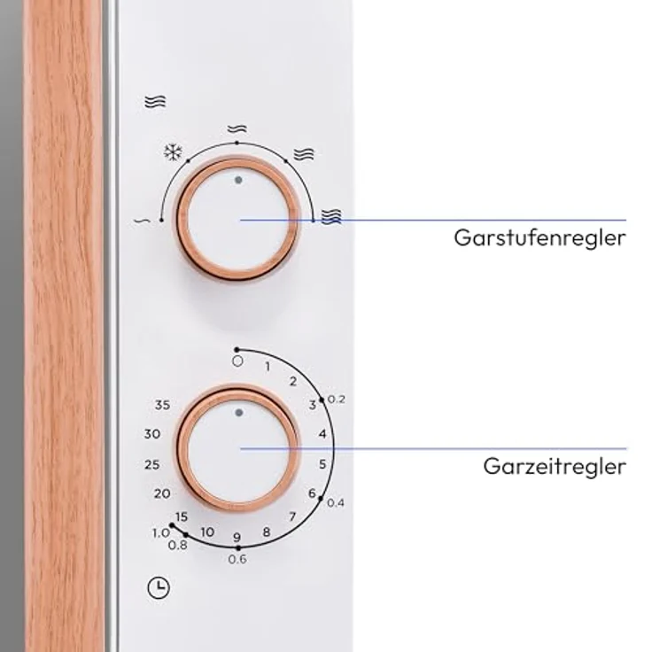 Medion® Mikrowelle MD 10596, 20 Liter Garinnenraum, 700 W, Holzoptik, verspiegelte Tür, 5 Mikrowellen-Leistungsstufen – Bild 8