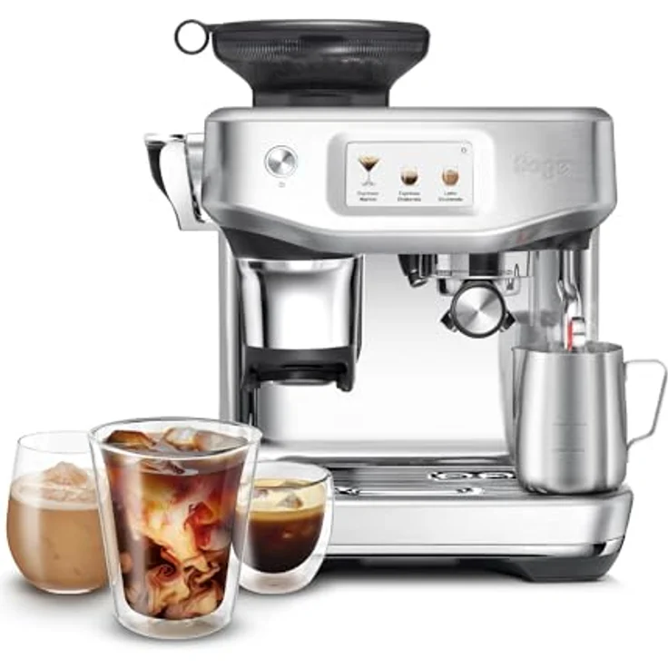 Sage SES882BSS4FEU1, Siebträgermaschine The Barista Touch, Edelstahl, integriertes Präzisionsmahlwerk, automatisches Dampfen, Touchscreen-Steuerung, ThermoJet Heizsystem – Bild 2