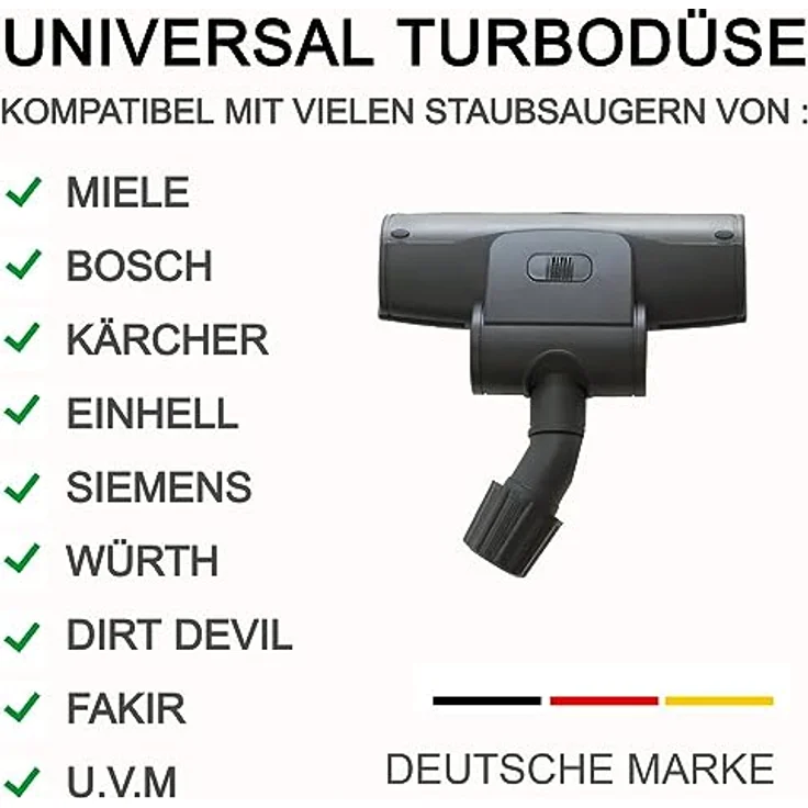 Maxorado Turbodüse Universal, kompatibel mit Bosch, Siemens, Kärcher, drehende Turbowalze, 2 Räder, 285mm Breite, für 30-37mm Rundrohre – Bild 2