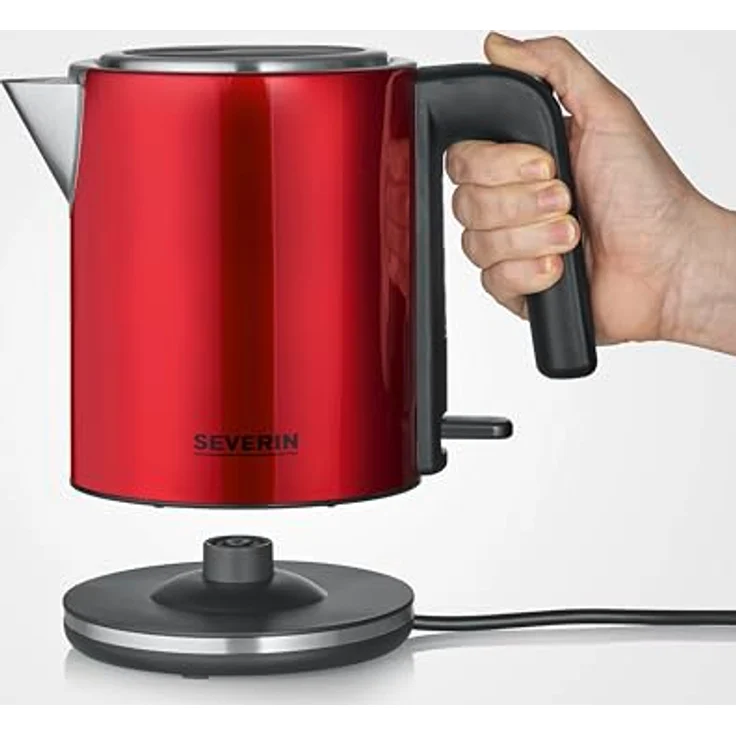 SEVERIN Wasserkocher 1L, Edelstahl, elektrischer Wasserkocher mit XXL-Öffnung, Kalkfilter & 2.400 W Leistung, schwarz – Bild 2