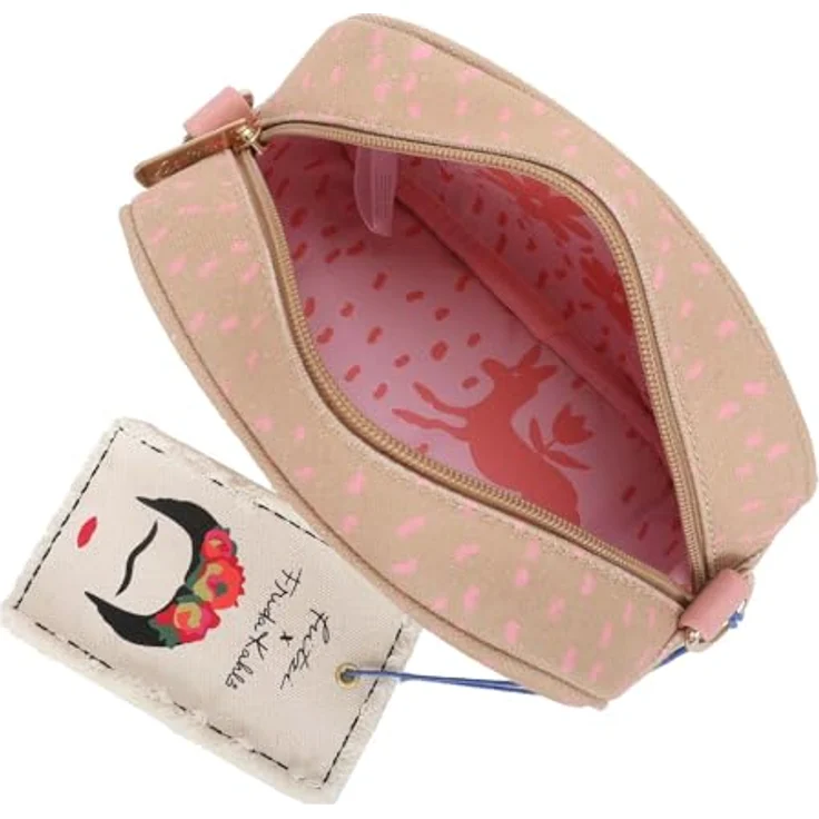 Fritzi aus Preußen Umhängetasche Easy Go Canvas Crossbody Bag, Frida Kahlo inspiriert, Melon, verstellbarer Schulterriemen, standfest – Bild 6