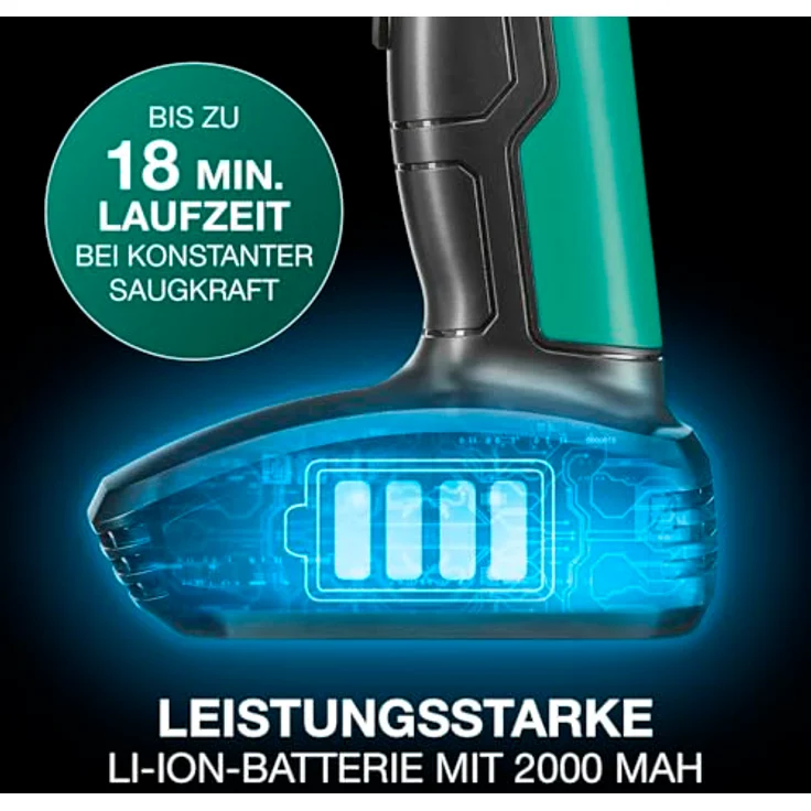 EASYmaxx Akku-Handstaubsauger & Luftkompressor, 11,1V schwarz/grün, mit LED-Display und 5 Pump-Programmen – Bild 5