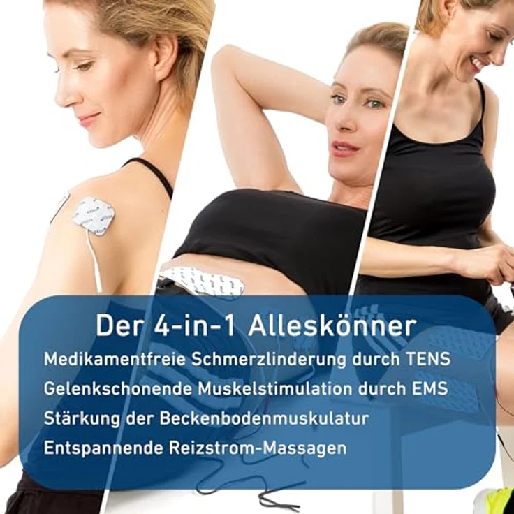 Axion STIM-PRO X9B, TENS-EMS-Gerät mit 4 Kanälen für Schmerztherapie, Muskelaufbau, Beckenbodentraining und Massage, NEUHEIT 2025 – Bild 4