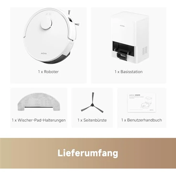 Dreame Mova E20 Plus, Saug- und Wischroboter mit automatischer Leerung, LDS Navigation, 5000 Pa Saugkraft, 2 in 1 Funktion, Weiß – Bild 8