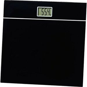 Bild für newgen medicals Körperwaage: Elegante Design-Personenwaage, bruchsicheres Glas, schwarz, bis 150 kg (Digitale Personenwaage, Waagen, auf der Waage)
