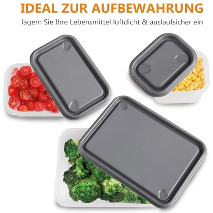 PROhome Frischhaltedosen 5er Set - BPA-frei, Lebensmittelecht, Stapelbar, Spülmaschinengeeignet, transparent – Bild 8