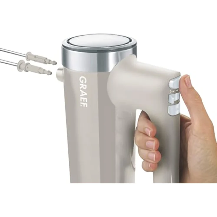Graef HM508 Handmixer, 600 Watt, 7 Leistungsstufen, grau – Bild 3