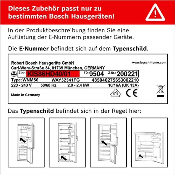 Bosch KSZ10030 Haushalt Zubehör (Chrom, Kühlschrank, Bosch, Flaschenregal) – Bild 6
