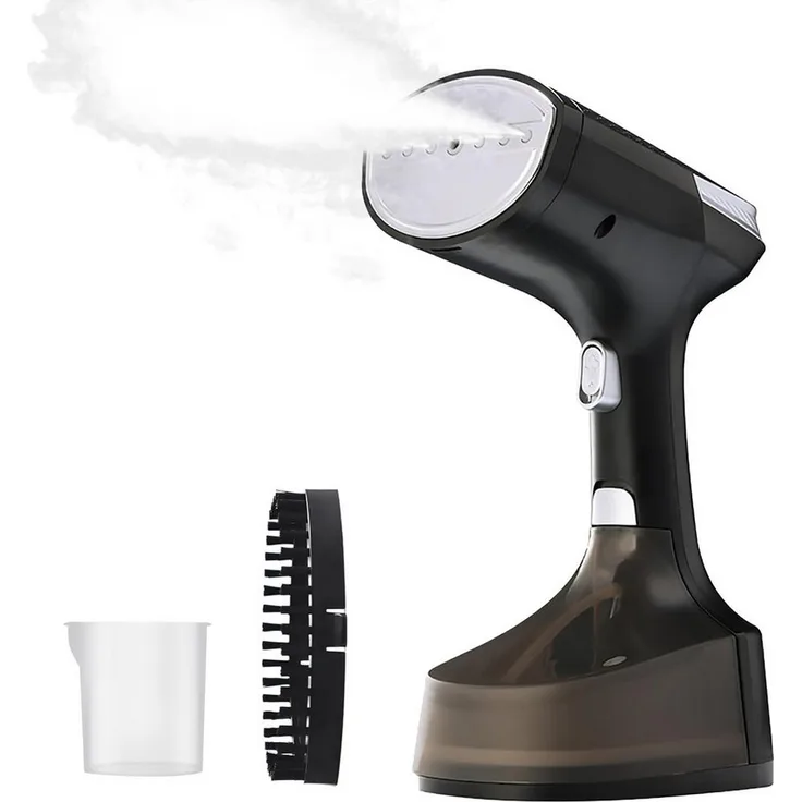 MOPUEA Dampfbügeleisen Hand Dampfbürste Steamer, 1600 W, tragbar mit 350 ml Wassertank, in Weiß/Schwarz