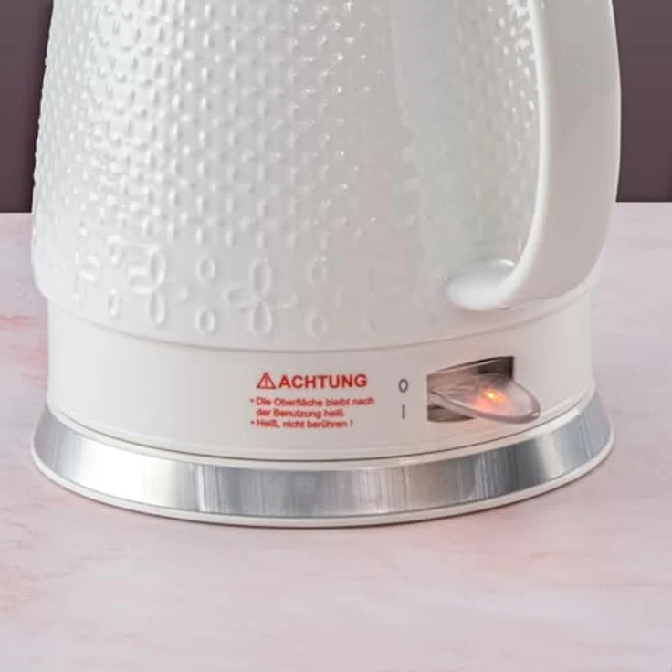 KVOTA Elektrischer Wasserkocher aus Keramik Sakura, 1,5 Liter, weiß, 1500 W, Schwanenhals – Bild 6