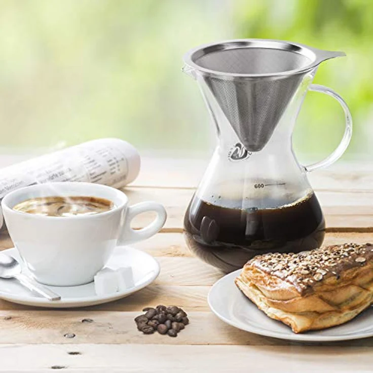 Coffee Fox Kaffeebereiter, Pour Over, 650 ml aus hitzebeständigem Borosilikatglas mit hochwertigem Edelstahlfilter – Bild 4