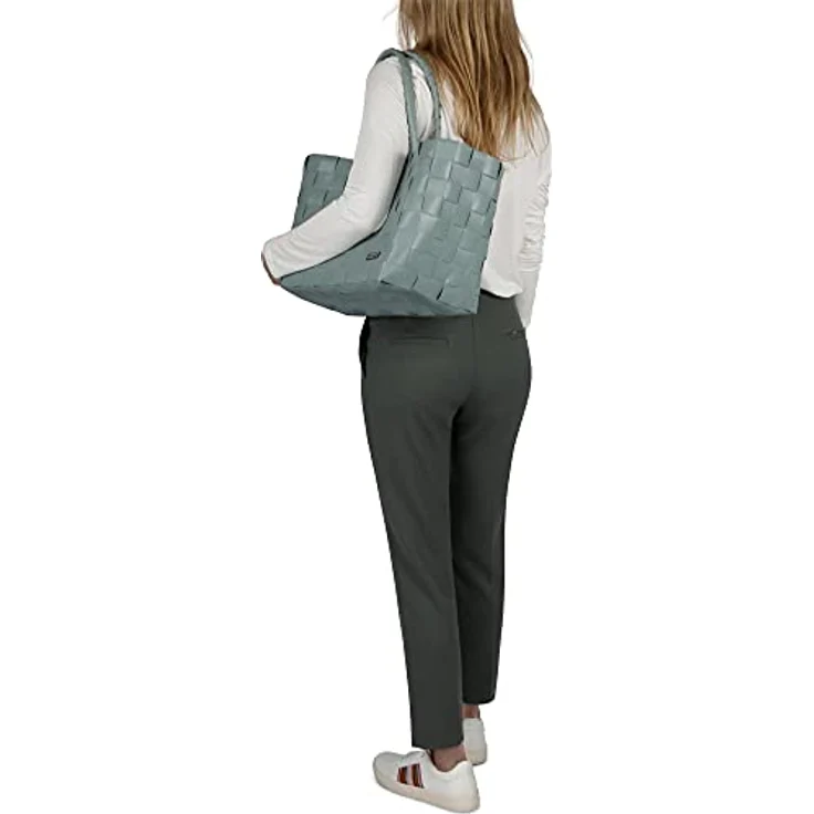 normani Einkaufstasche geflochten mit Henkeln, Tragetasche extra robust aus 70 % recyceltem Material, 20 Liter Volumen, Farbe Mint – Bild 4