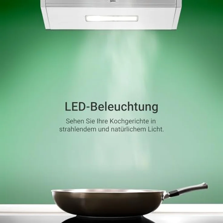 KKT KOLBE BASE6002W Dunstabzugshaube 60cm A+++ | Kopffrei Wandhaube in Weiß mit Glas, LED-Beleuchtung, Gestensteuerung und Aktivkohlefilter – Bild 4