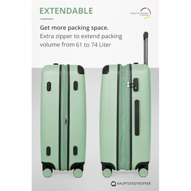 Hauptstadtkoffer Spree Mittelgroßer Koffer Hartschale Trolley, 65 cm, TSA, 74 Liter, mint – Bild 7