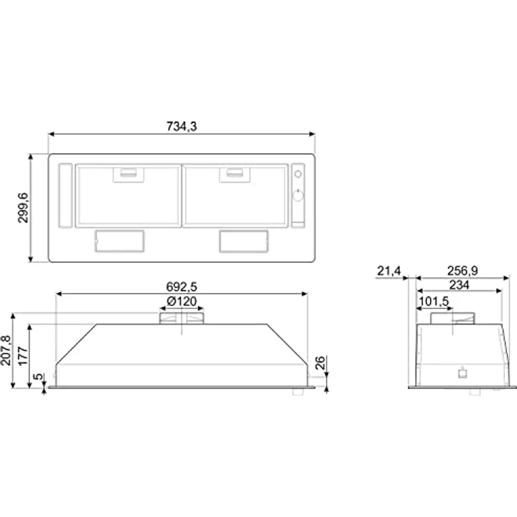Smeg KSG70E Dunstabzugshaube, integriert, 224 m³/h, silberfarben, Energieeffizienzklasse C, 54 dB – Bild 5