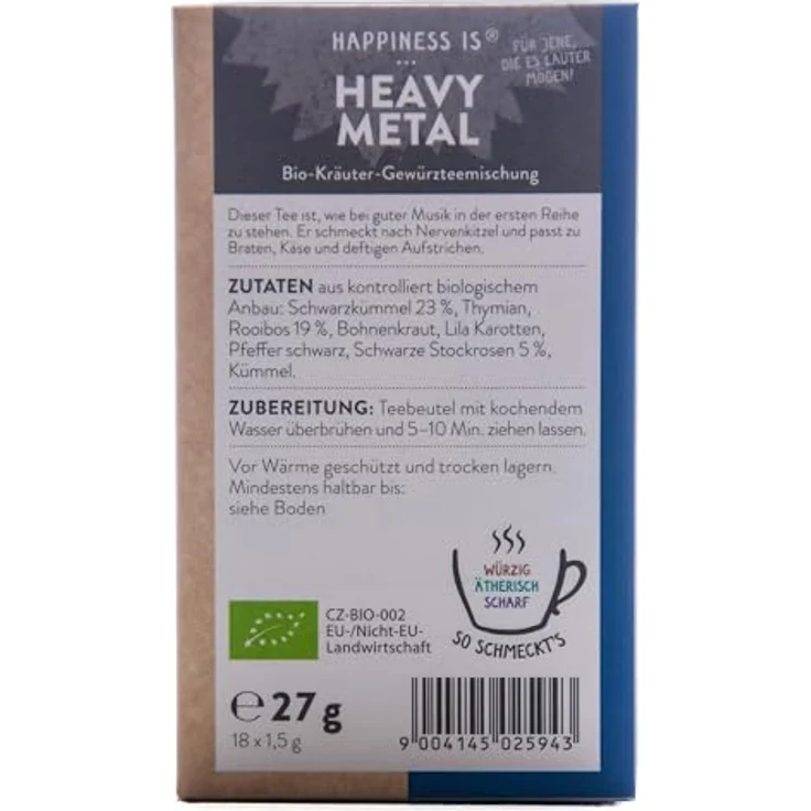 SONNENTOR Heavy Metal Tee Bio, 27 g, dunkler, intensiver und aromatischer Tee mit schwarzer Stockrose und Rooibos – Bild 4