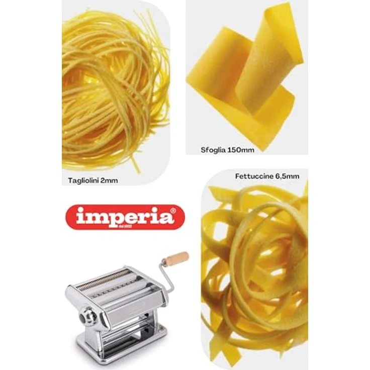 Imperia Titania Nudelmaschine, 100% Made in Italy, stahl, manueller Querschneider für Lasagne, Tagliolini, Fettuccine – Bild 3