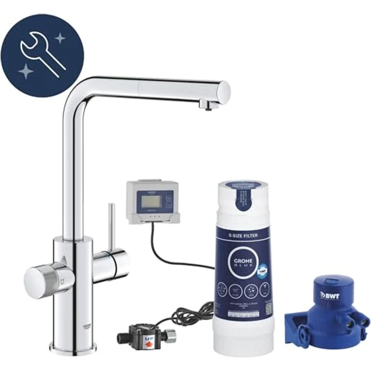 Grohe Starter Kit BLUE PURE MINTA, Spültischarmatur mit S-Size-Wasserfilter, chrom/silber – Bild 2