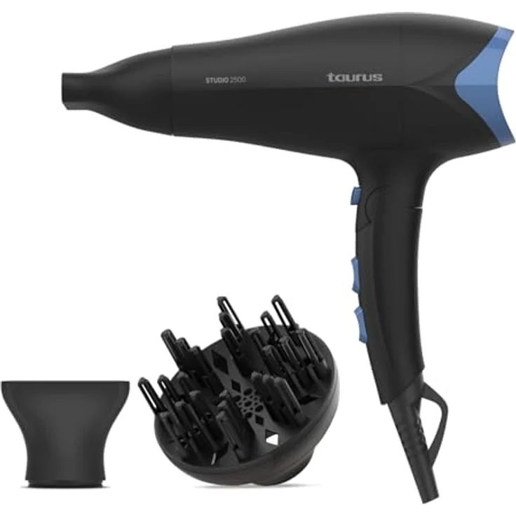 Taurus Föhn Studio 2500, klappbarer Haartrockner mit 2400W, 2 Geschwindigkeiten, 3 Temperaturstufen, Kaltluftfunktion und abnehmbarem Filter, ideal für Reisen & Fitnessstudio – Bild 1