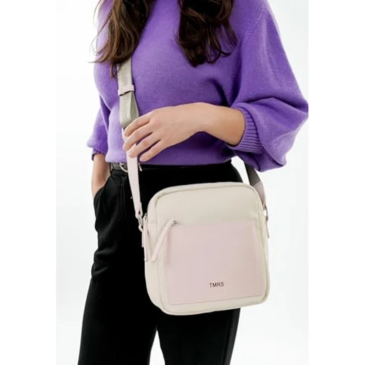 Tamaris Umhängetasche TAS Angelique, für Damen aus Nylon, zweifarbiges Design, Logo-Prägung – Bild 3