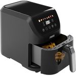 Princess Slim Airfryer 5L - Heißluftfritteuse mit 1500 W, Ölfrei, 8 Kochprogramme, Platzsparendes Design - Antihaftbeschichtung - Schwarz 182240