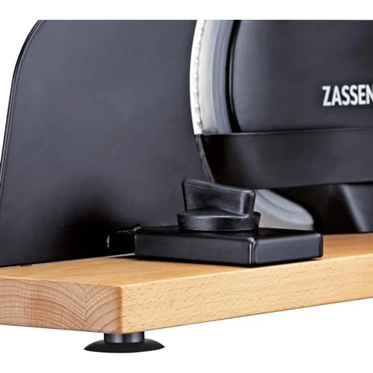 ZASSENHAUS Allesschneider Brotschneidemaschine PURE schwarz, Manuell betrieben mit Edelstahlmesser, stufenlose Schnittstärkeeinstellung bis 20 mm – Bild 5