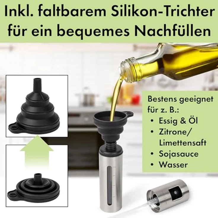 ProfiCook Salz-/Pfeffermühle PC-EOS 1270 inox 2er Set Essig- & Ölsprüher, hochwertiges Set für präzise Dosierung und intensiven Geschmack – Bild 4