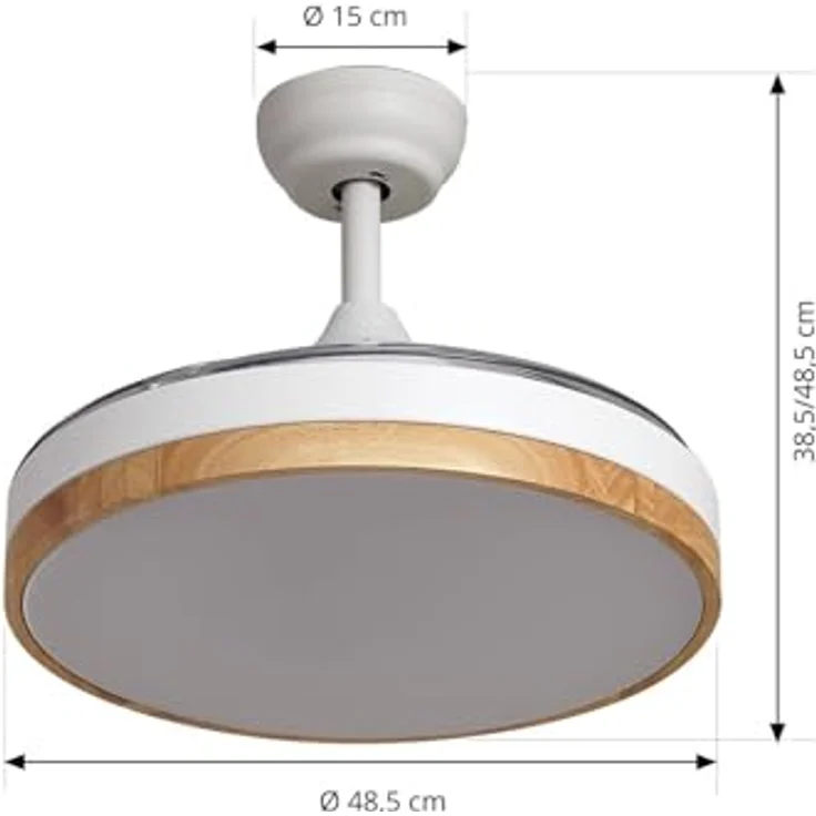 Lindby LED-Deckenventilator Oras, weiß, DC-Motor, leise, einstellbare Lichtfarbe, Ø 107 cm, Fernbedienung – Bild 5