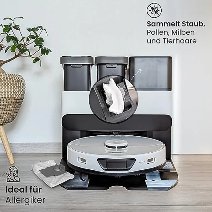 BIOHY Staubbeutel für Roborock S7 & S8 Serie, 2er-Set mit 2 Litern Volumen, kompatibel mit S7 Max Ultra/S8 Pro Ultra, langlebig und effektiv für Wischroboter – Bild 3