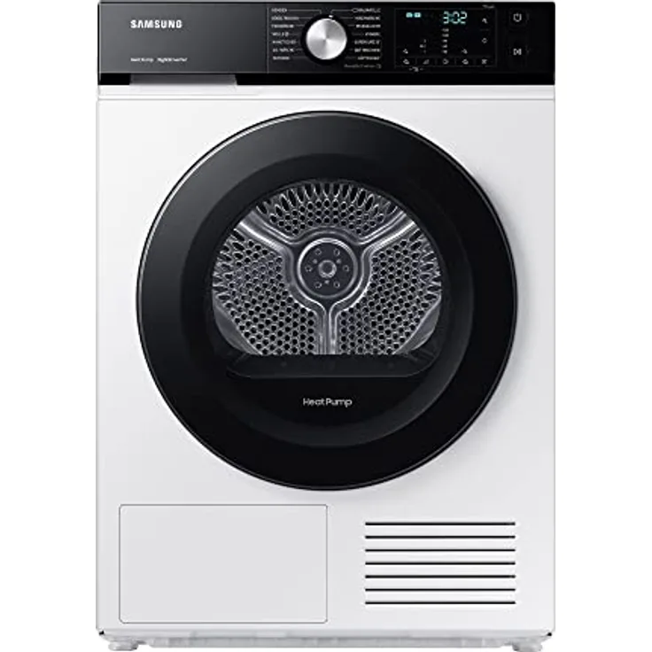 Samsung DV8GBBA225AE/EG Bespoke Wärmepumpentrockner, 8 kg, Hygiene+, Optimal Dry - Sensorgesteuertes Trocknen, 2-in-1 Komfortfilter, Super Kurz 35‘, Digital Inverter Motor, Weiß
