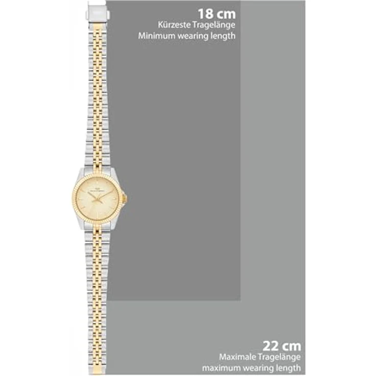 Rhodenwald & Söhne Damen Uhr 10010487, Analog Quarzwerk mit Bicolor Edelstahl Armband Silber/Gold, Wasserdicht bis 5 ATM – Bild 2