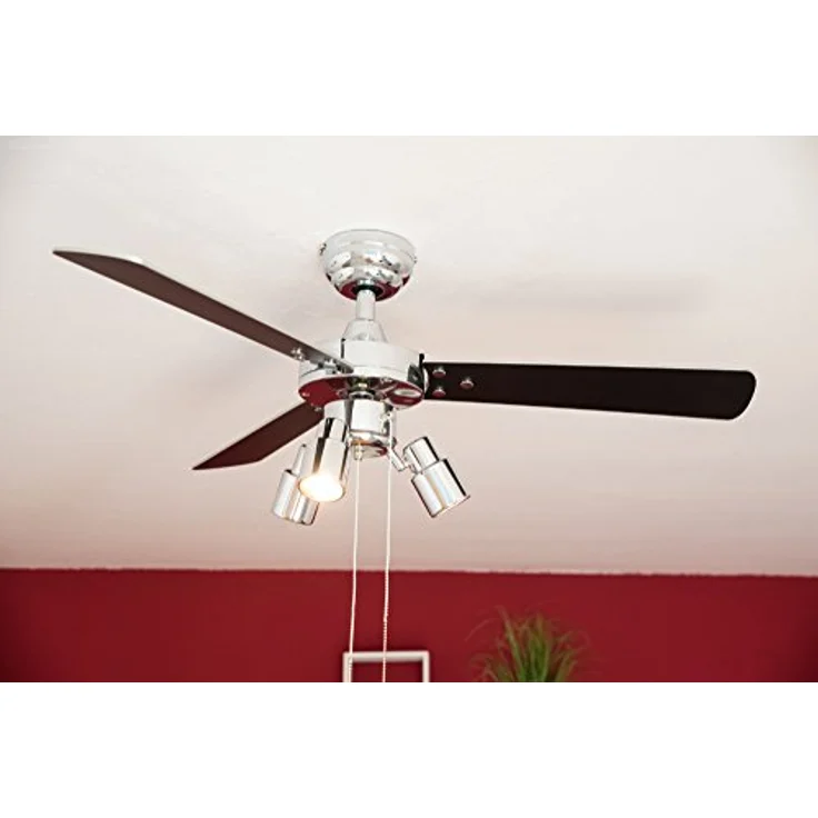 Pepeo Cyrus Deckenventilator Deckenleuchte Chrom 107 cm FN44444 – Bild 3