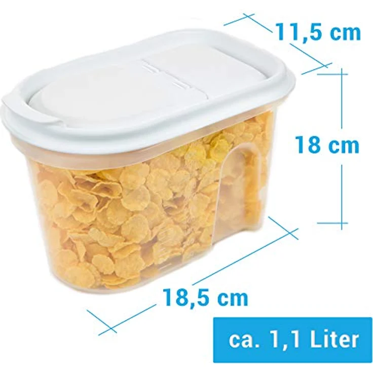 Centi Lebensmittel Vorratsdosen Set, 6-teilig, transparente Klappdeckel, stapelbar, mikrowellengeeignet – Bild 2