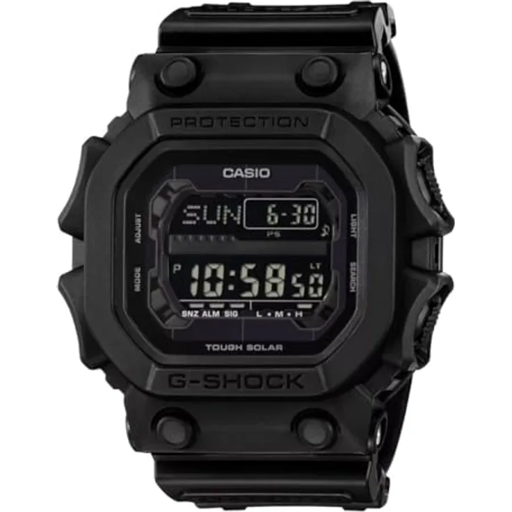 Casio G-Shock Herren Digital Quarz Armbanduhr, schwarz, mit Solarbetrieb, Stoppuhr, Countdown-Timer und 20 bar Wasserdichtigkeit