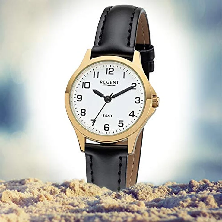 Regent Armbanduhr Damen 2103484, Analoguhr, 29 mm, schwarz – Bild 3