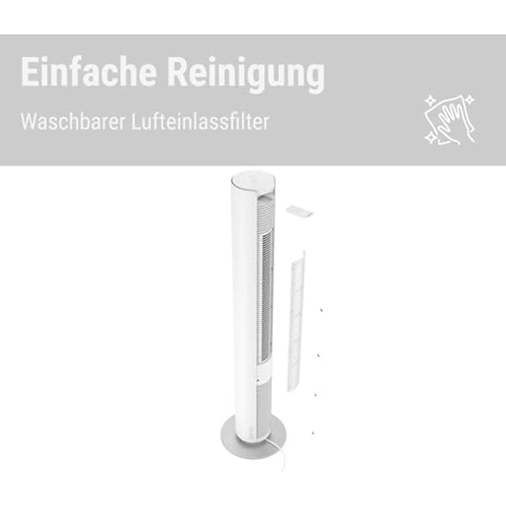 Stadler Form Turmventilator Peter, energieeffizient und leise mit 29 dB(A), 6 Geschwindigkeiten, Fernbedienung, Schwenkfunktion, 7-Stunden-Timer, dimmbare LEDs, schwarz – Bild 4