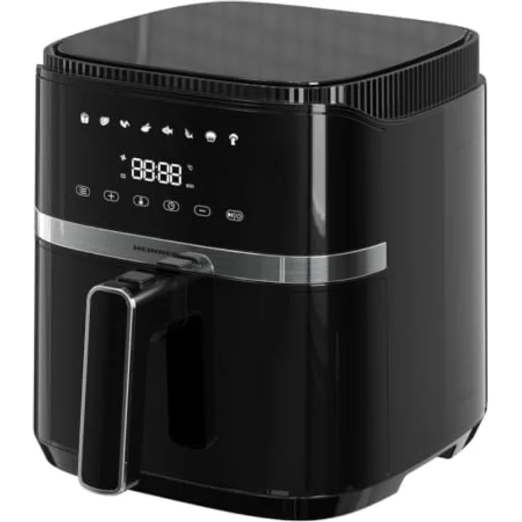 HEINNER VarietyFry Heißluftfritteuse HAF-B5BK1500, 5 L mit digitalem Touch-Display, 1500 W, 8 Programme, Schwarz