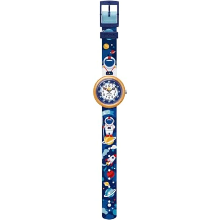 Flik Flak Montre Enfant Astrodreams, Armbanduhr mit Bio-basiertem Kunststoffgehäuse, wasserdicht, Blau – Bild 2