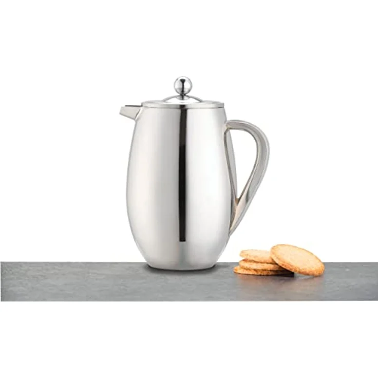 La Cafetière Edelstahl doppelwandige isolierte Cafetière 8 Tassen, bruchsicherer Edelstahl, Silber, spülmaschinenfest, 10 Jahre Garantie – Bild 5