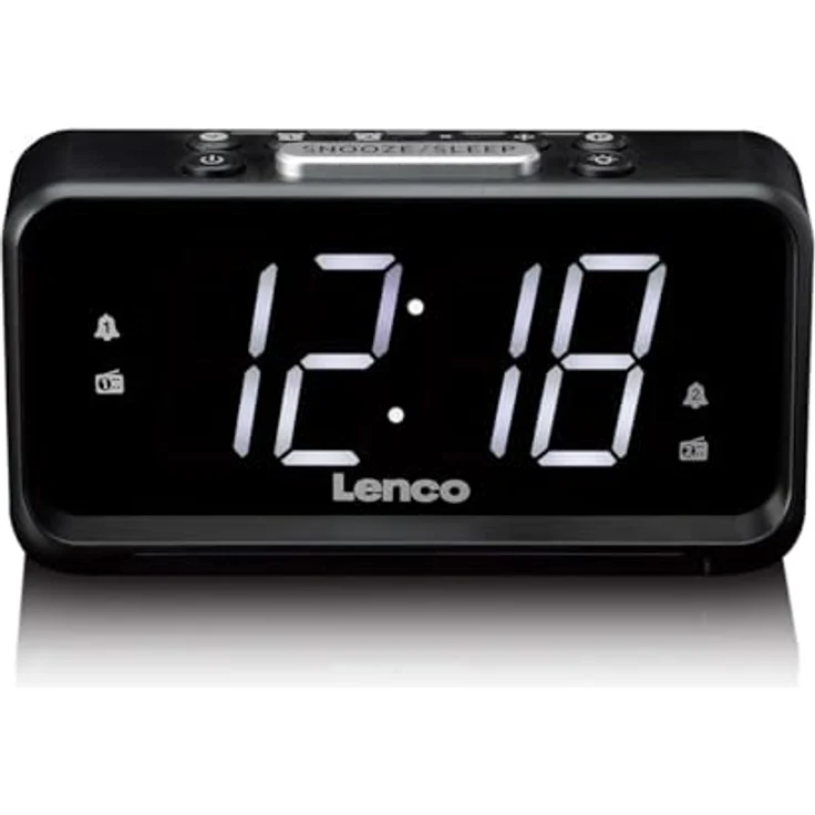 Lenco CR-28BK, FM-Radiowecker mit 1,2-Zoll-LED-Display, Schlummerfunktion, Nachtlicht und USB-Anschluss, schwarz – Bild 3